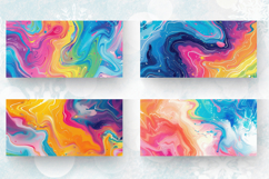 Rainbow Liquid Marble Mug Wrap Sublimation Designs Product Image 2