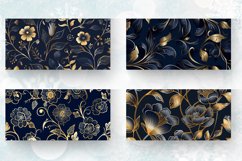 Navy and Gold Floral Mug wrap Sublimation Designs Product Image 2