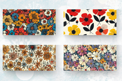 Retro Doodle Flowers Mug Wrap Sublimation Designs Product Image 2