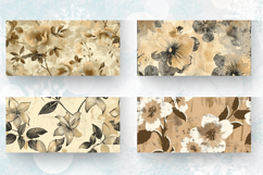 Beige Grunge Flowers Fabric Mug Wrap Sublimation Designs Product Image 2