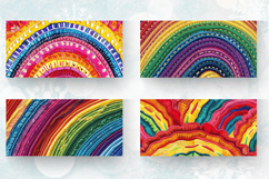 Rainbow Embroidered Fabric Party Mug Wrap Sublimation Design Product Image 2