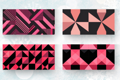 Pink and Black Geometric Mug Wrap Sublimation Designs Product Image 2