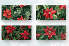Poinsettia Pine Leaves Mug Wrap Sublimation Designs Product Image 2