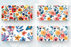 Watercolor Boho Flowers mug wrap sublimation Designs Product Image 2