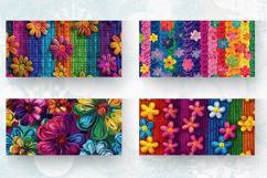 Rainbow Knitted Flowers Mug Wrap Sublimation Designs Product Image 2