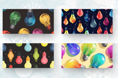 Colorful Lightbulbs Mug Wrap Sublimation Designs Product Image 2