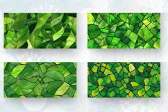 Green Stained Glass Mug Wrap Sublimation Designs Product Image 2