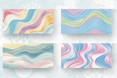 Pastel Abstract Waves Lines Mug Wrap Sublimation Designs Product Image 2