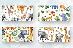 Watercolor Zoo Animals Mug Wrap Sublimation Designs Product Image 2