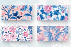 Pink and Blue Floral Mug wrap Sublimation Designs Product Image 2