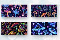 Neon Funky Fantasy Mushroom Star Mug wrap Sublimation Design Product Image 2