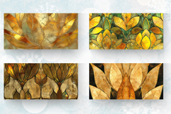 Gold Lotus Stained Glass Mug Wrap Sublimation Designs Product Image 2