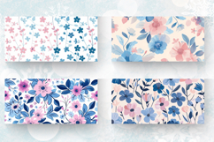 Pink &amp; Blue Cute Floral Mug Wrap Sublimation Designs Product Image 2