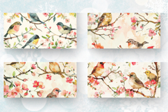 Spring Watercolor Birds Mug Wrap Sublimation Designs Product Image 2