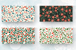 Red &amp; Green Cute Tiny Floral Mug Wrap Sublimation Designs Product Image 2