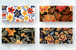 Batik Fabric Flowers Printable Mug Wrap Sublimation Designs Product Image 2