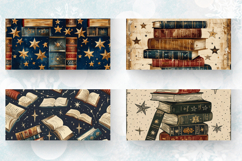 Vintage Books and Stars Mug Wrap Sublimation Designs Product Image 2