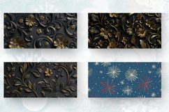 Luxury Black Gold Floral Mug Wrap Sublimation Designs Product Image 2