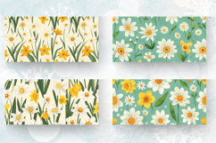 Spring Daisy &amp; Daffodil Mug Wrap Sublimation Designs Product Image 2