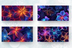 Luxury Disco Neon Flowers Mug wrap Sublimation Designs Product Image 2