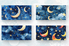 Watercolor Space Sky Moon Stars Mug Wrap Sublimation Designs Product Image 2