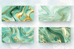 Abstract Mint Gold Liquid Flow Mug Wrap Sublimation Designs Product Image 2