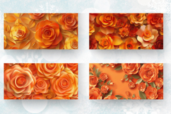 Fall 3D Orange Roses Mug Wrap Sublimation Designs Product Image 2