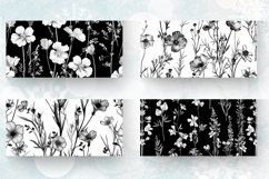 Wildflowers Black White Mug wrap Sublimation Designs Product Image 2