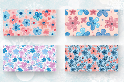 Pink Blue Cute Flowers Mug Wrap Sublimation Designs Product Image 2