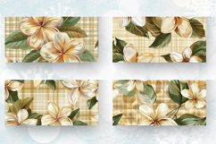 Plumeria Floral Plaid Mug Wrap Sublimation Designs Product Image 2