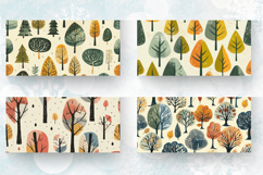 Retro Forest Fabric Tree Mug Wrap Sublimation Designs Product Image 2