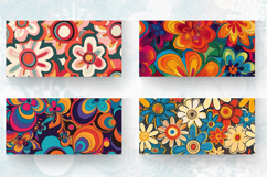 Abstract Groovy Flowers Mug Wrap Sublimation Designs Product Image 2