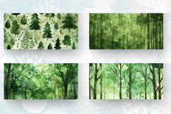 Watercolor Green Forest Mug Wrap Sublimation Designs Product Image 2