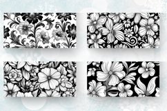 Black and White Floral Mug wrap Sublimation Designs Product Image 2