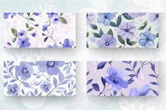 Cute Periwinkle Floral Mug Wrap Sublimation Designs Product Image 2