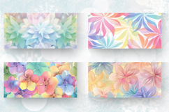 Rainbow Pastel Flower Mug Wrap Sublimation Designs Product Image 2