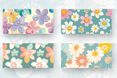 Funky Pastel Flowers Mug Wrap Sublimation Designs Product Image 2