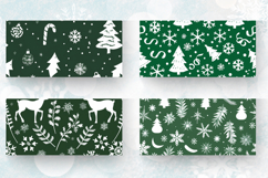 Green and White Christmas Mug Wrap Sublimation Designs Product Image 2