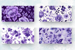 Purple Floral Print Fabric Mug Wrap Sublimation Designs Product Image 2