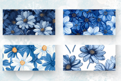 Blue Daisy Floral Mug Wrap Sublimation Designs Product Image 2