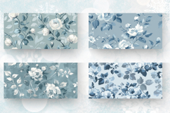 Dusty Blue Floral Mug Wrap Sublimation Designs Product Image 2