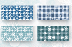 Winter Gingham Snowflakes Mug Wrap Sublimation Designs Product Image 2