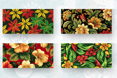 Red Green &amp; Yellow Floral Mug Wrap Sublimation Designs Product Image 2