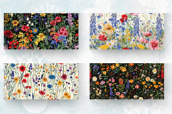 Wildflowers Garden Stitch Fabric Mug Wrap Sublimation Design Product Image 2