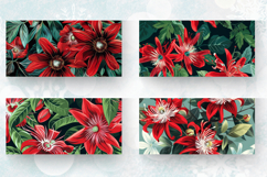 Red Passion Flowers Bouquet Mug Wrap Sublimation Designs Product Image 2