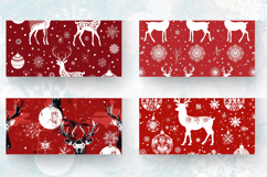 Red Festive Snowflakes Christmas Mug Wrap Sublimation Design Product Image 2