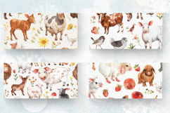 Watercolor Farm Animals Mug Wrap Sublimation Designs Product Image 2