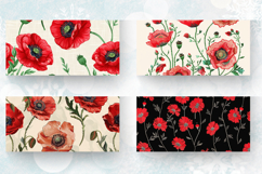 Poppy Flowers Embroidery Mug Wrap Sublimation Designs Product Image 2