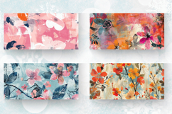 Mixed Media Floral Mug Wrap Sublimation Designs Product Image 2