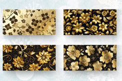 Gold Flowers Mug Wrap Sublimation Designs Product Image 2